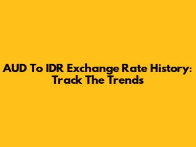 AUD To IDR Exchange Rate History: Track The Trends