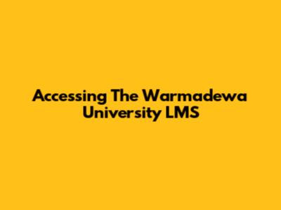 Accessing The Warmadewa University LMS