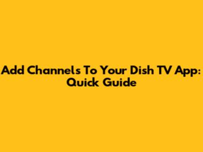 Add Channels To Your Dish TV App: Quick Guide