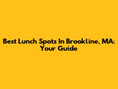 Best Lunch Spots In Brookline, MA: Your Guide