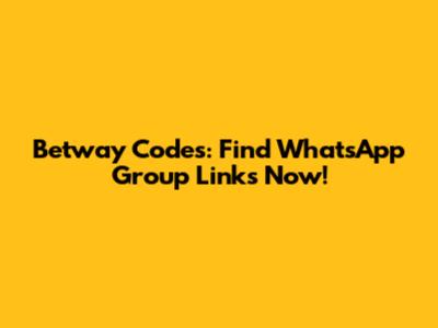 Betway Codes: Find WhatsApp Group Links Now!