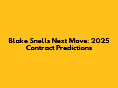 Blake Snell's Next Move: 2025 Contract Predictions