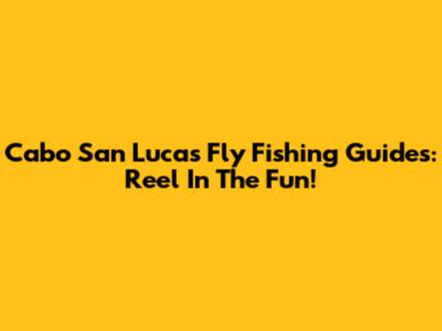 Cabo San Lucas Fly Fishing Guides: Reel In The Fun!
