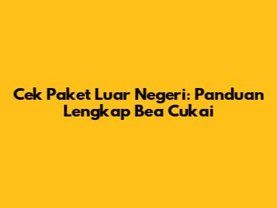Cek Paket Luar Negeri: Panduan Lengkap Bea Cukai