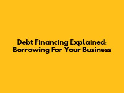 Debt Financing Explained: Borrowing For Your Business