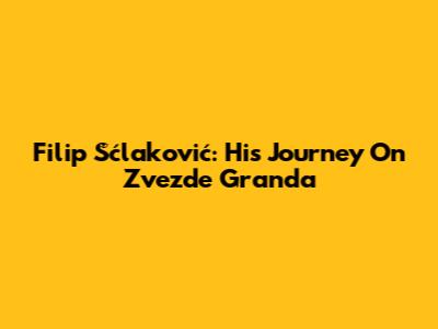 Filip Šćlaković: His Journey On Zvezde Granda