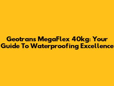 Geotrans MegaFlex 40kg: Your Guide To Waterproofing Excellence