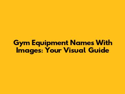 Gym Equipment Names With Images: Your Visual Guide