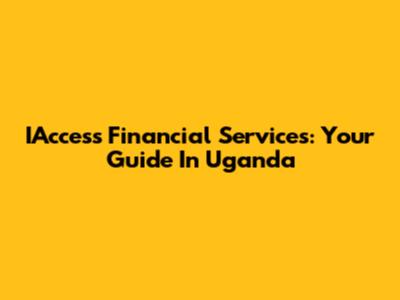 IAccess Financial Services: Your Guide In Uganda