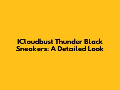 ICloudbust Thunder Black Sneakers: A Detailed Look