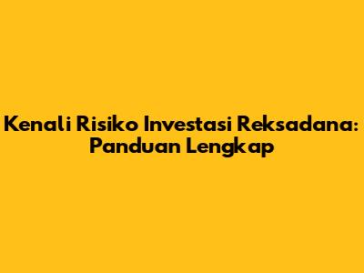 Kenali Risiko Investasi Reksadana: Panduan Lengkap