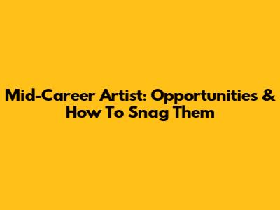 Mid-Career Artist: Opportunities & How To Snag Them