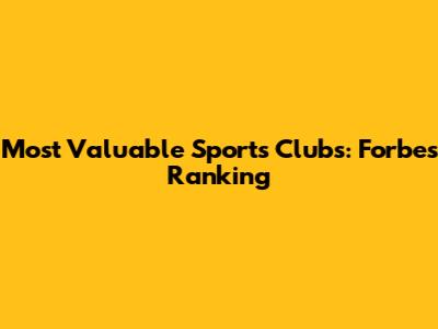 Most Valuable Sports Clubs: Forbes Ranking