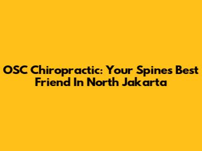 OSC Chiropractic: Your Spine's Best Friend In North Jakarta