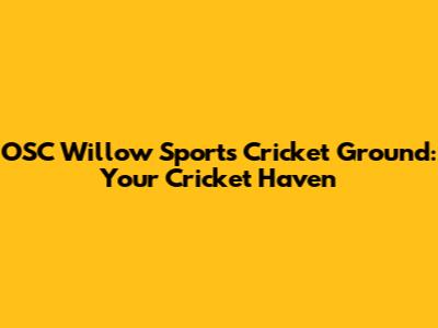 OSC Willow Sports Cricket Ground: Your Cricket Haven