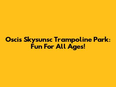 Oscis Skysunsc Trampoline Park: Fun For All Ages!