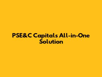 PSE&C Capital's All-in-One Solution