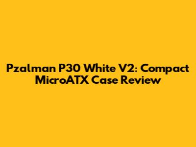 Pzalman P30 White V2: Compact MicroATX Case Review