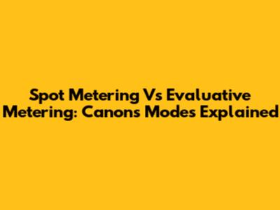 Spot Metering Vs Evaluative Metering: Canon's Modes Explained