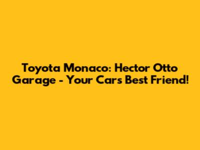 Toyota Monaco: Hector Otto Garage - Your Car's Best Friend!