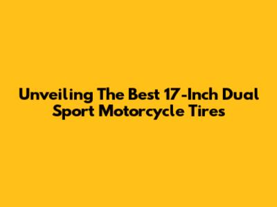 Unveiling The Best 17-Inch Dual Sport Motorcycle Tires