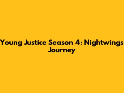 Young Justice Season 4: Nightwing's Journey