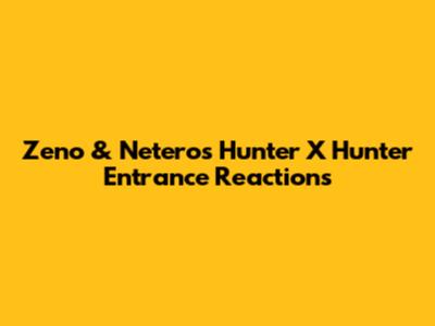 Zeno & Netero's Hunter X Hunter Entrance Reactions